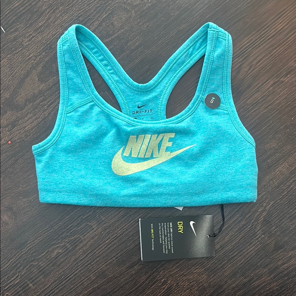 NWT Nike Teal Girls Sports Bra